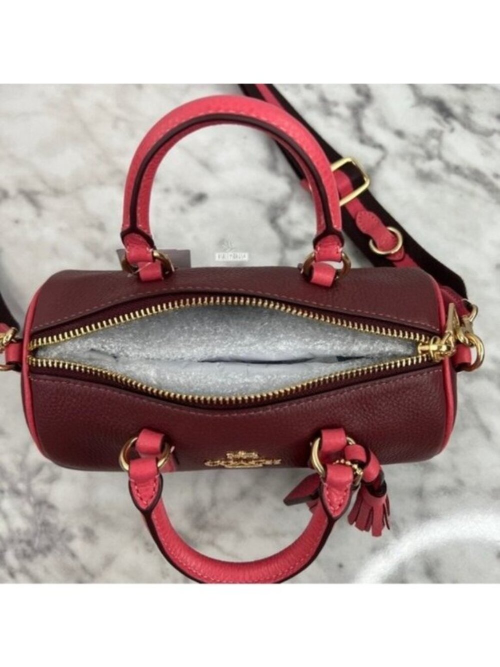 Coach Lacey Crossbody In Gold Wine Multi - Picture 9 of 12